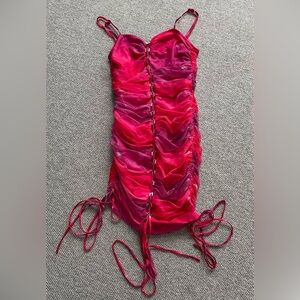 Vibrant Pink and Purple Mini Dress